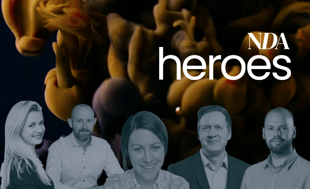 Five of the judges announced for the NDA Heroes lined up alongside the bottom of the image.