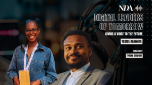Tyrone Stewart hosting his new podcast with NDA Heroes winner Yeside Alawaye.